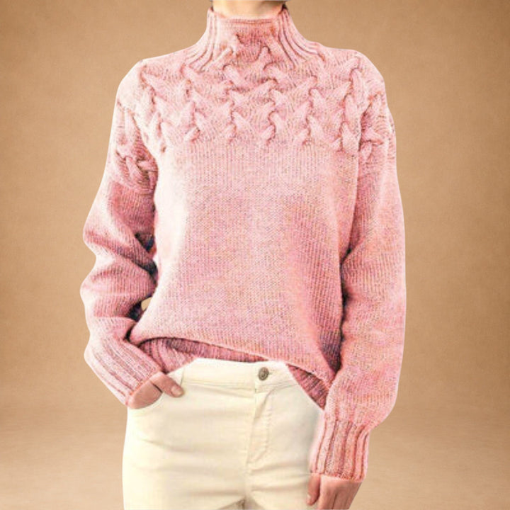 Eva – Damesweater med strikdetalje