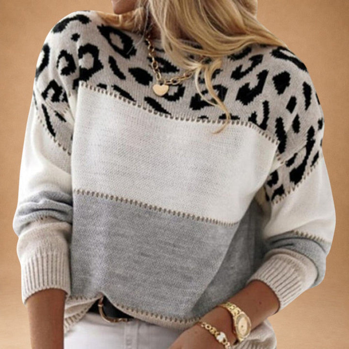 Phaedra - Jersey con estampado de leopardo y textura suave