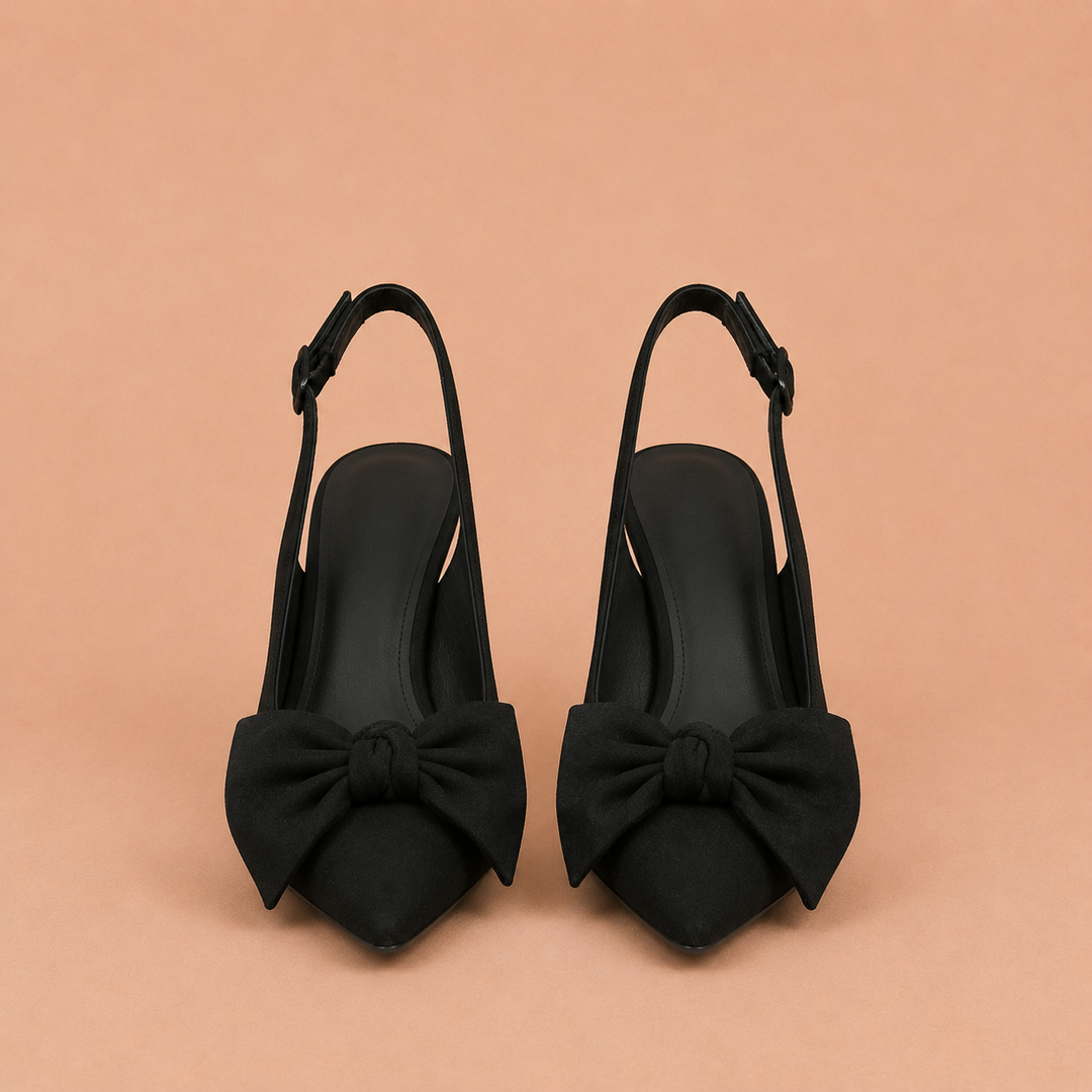 Κλαούντια – Slingback-sko med spids snude og sløjfe