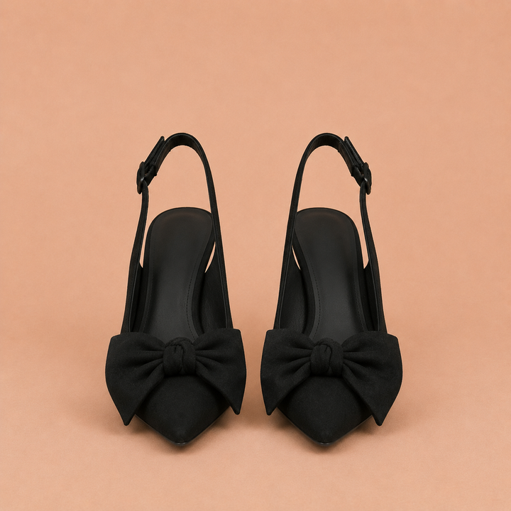 Κλαούντια – Slingback-sko med spids snude og sløjfe