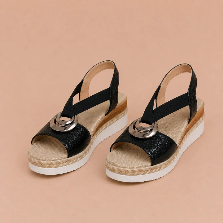 Sandalias ergonómicas cómodas con tacón elevado