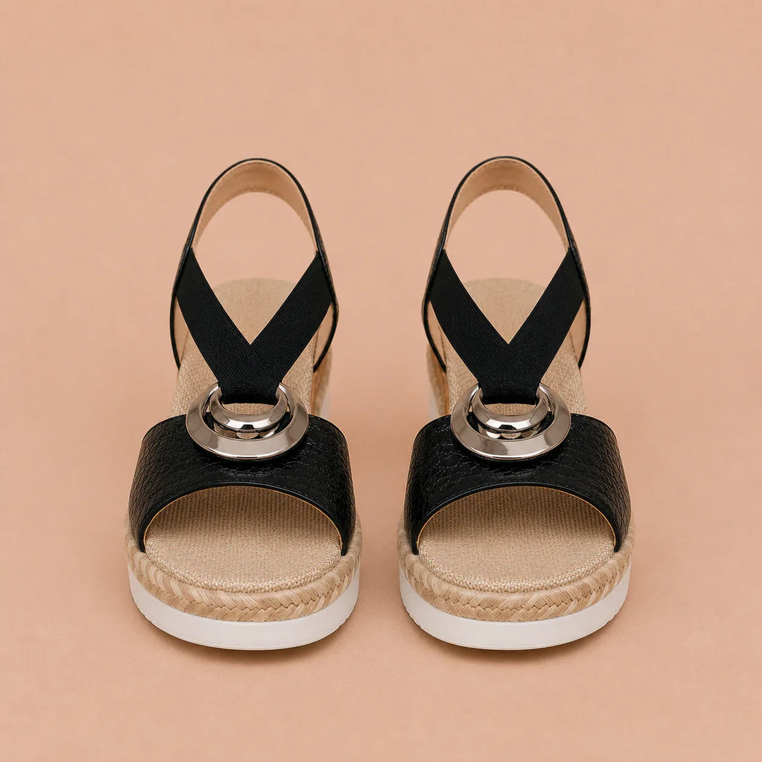 Sandalias ergonómicas cómodas con tacón elevado