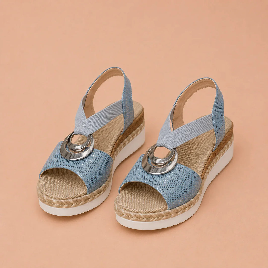 Sandalias ergonómicas cómodas con tacón elevado