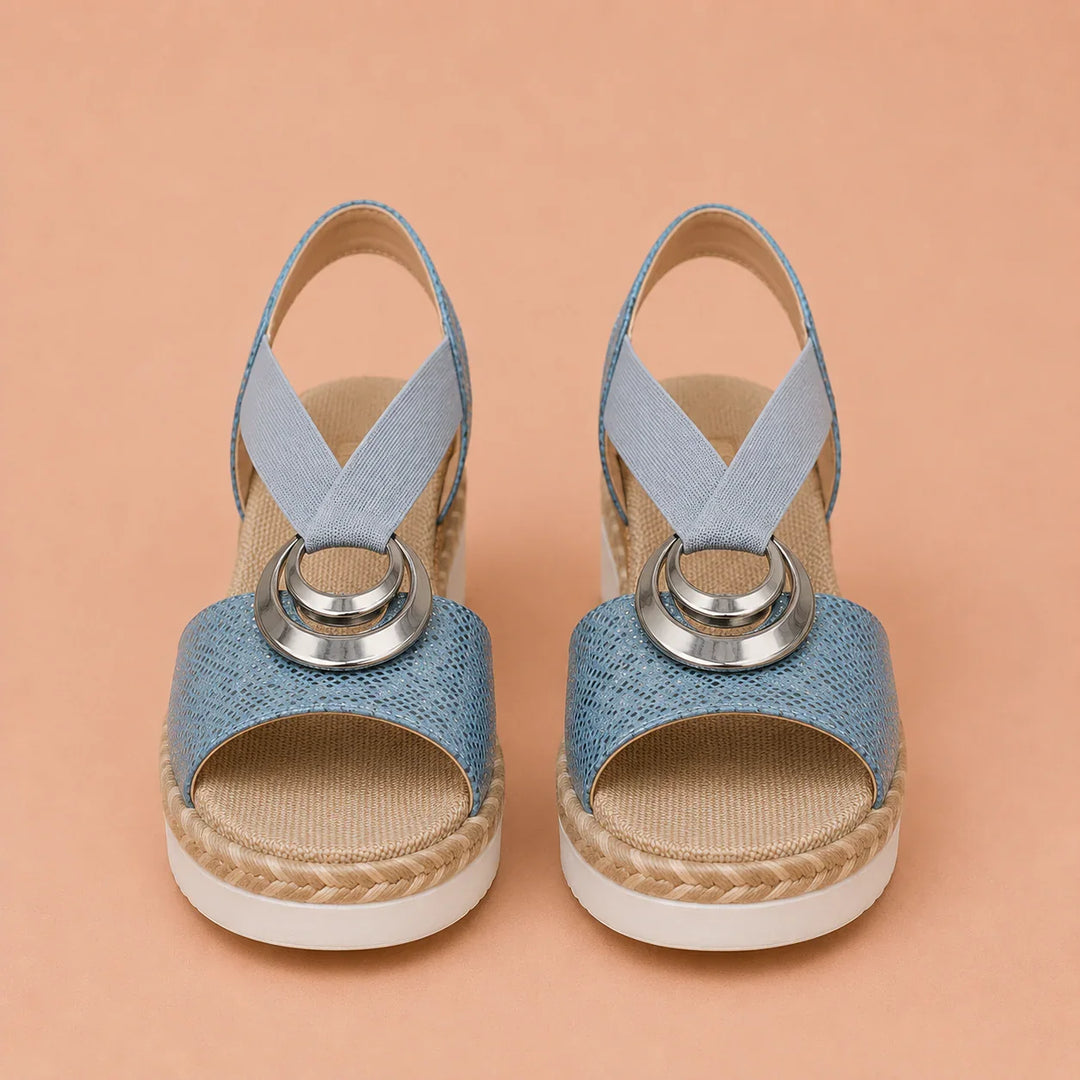 Sandalias ergonómicas cómodas con tacón elevado