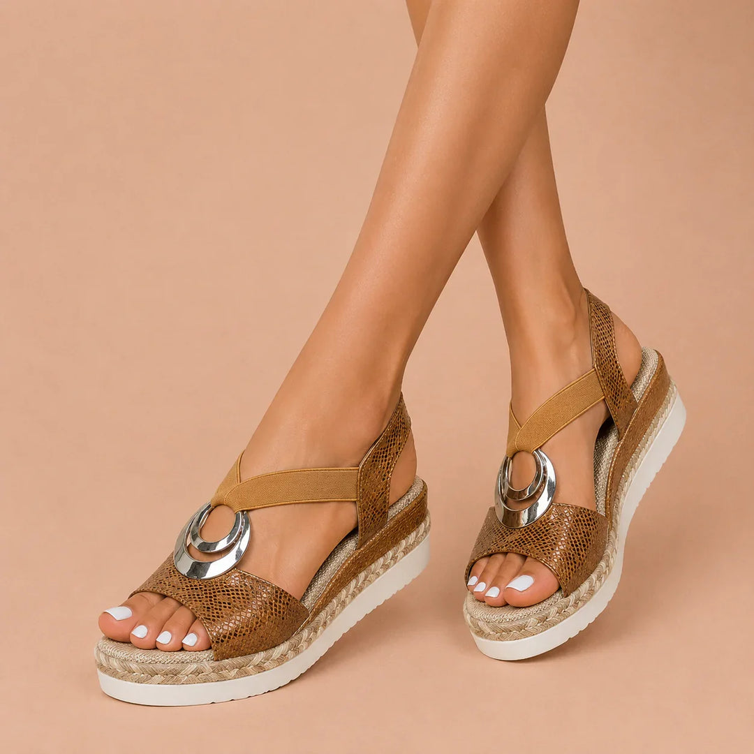 Sandalias ergonómicas cómodas con tacón elevado