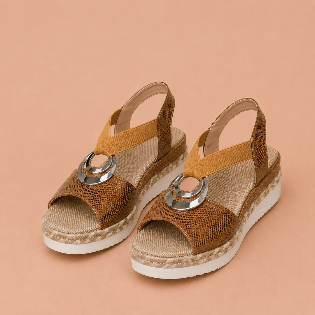 Sandalias ergonómicas cómodas con tacón elevado