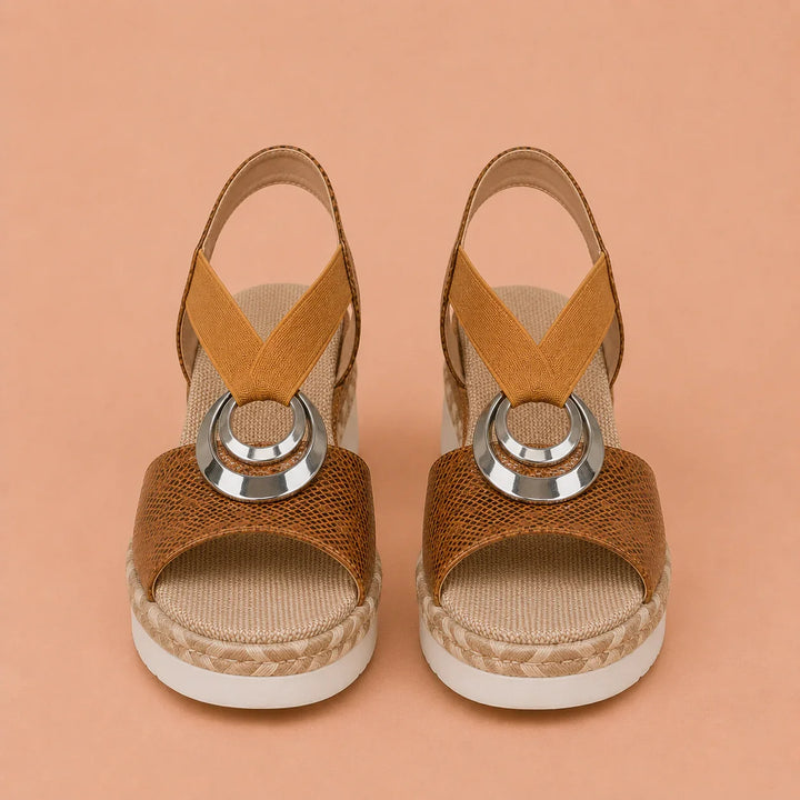 Sandalias ergonómicas cómodas con tacón elevado