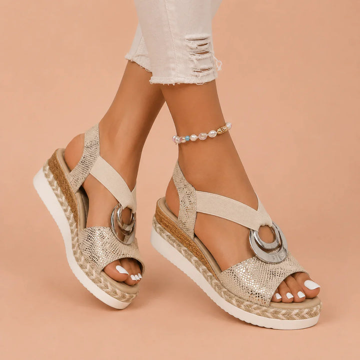 Sandalias ergonómicas cómodas con tacón elevado
