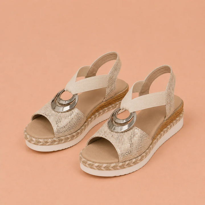 Sandalias ergonómicas cómodas con tacón elevado