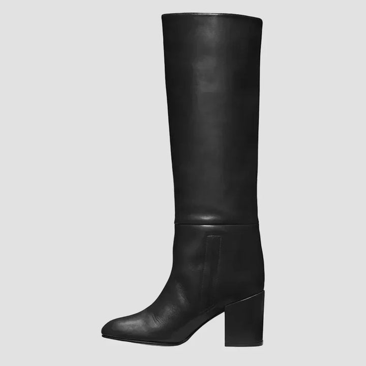 Anastasia - Botas negras por encima de la rodilla con tacón ancho