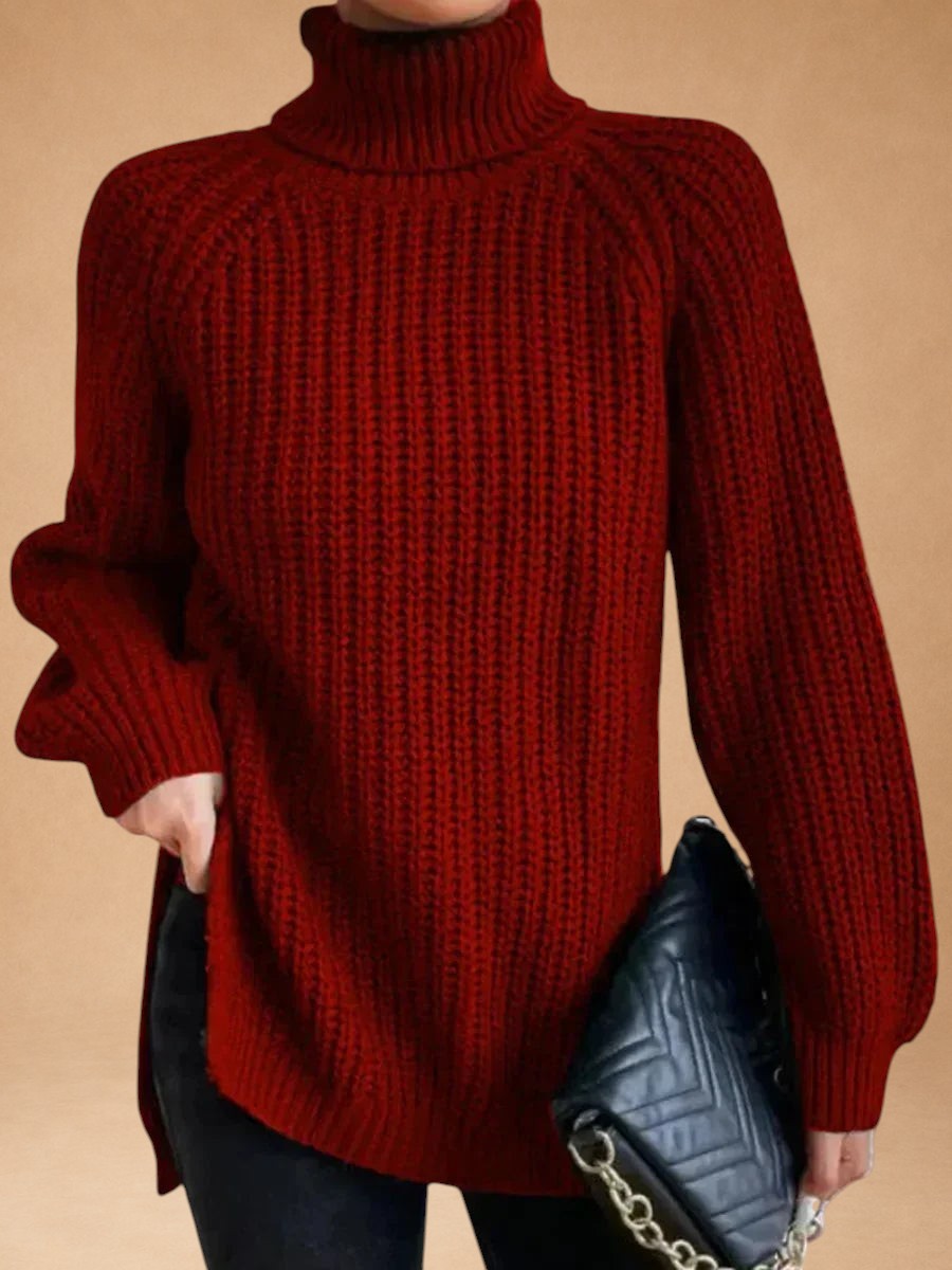 Maria – Varm og rummelig sweater med krave