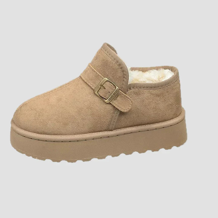 Nikoleta - Botines cálidos con forro de pelo sintético y aspecto de ante