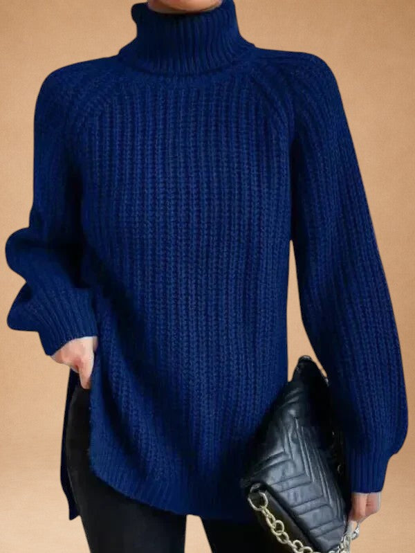 Maria – Varm og rummelig sweater med krave