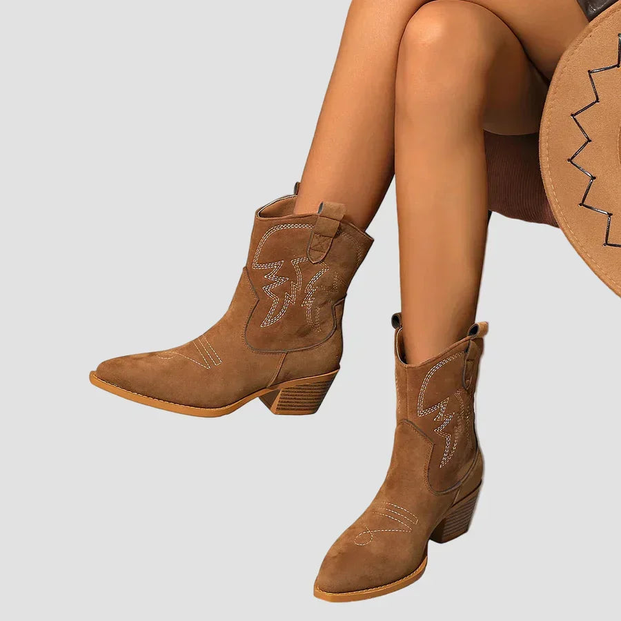 Botines vaqueros bordados con estilo
