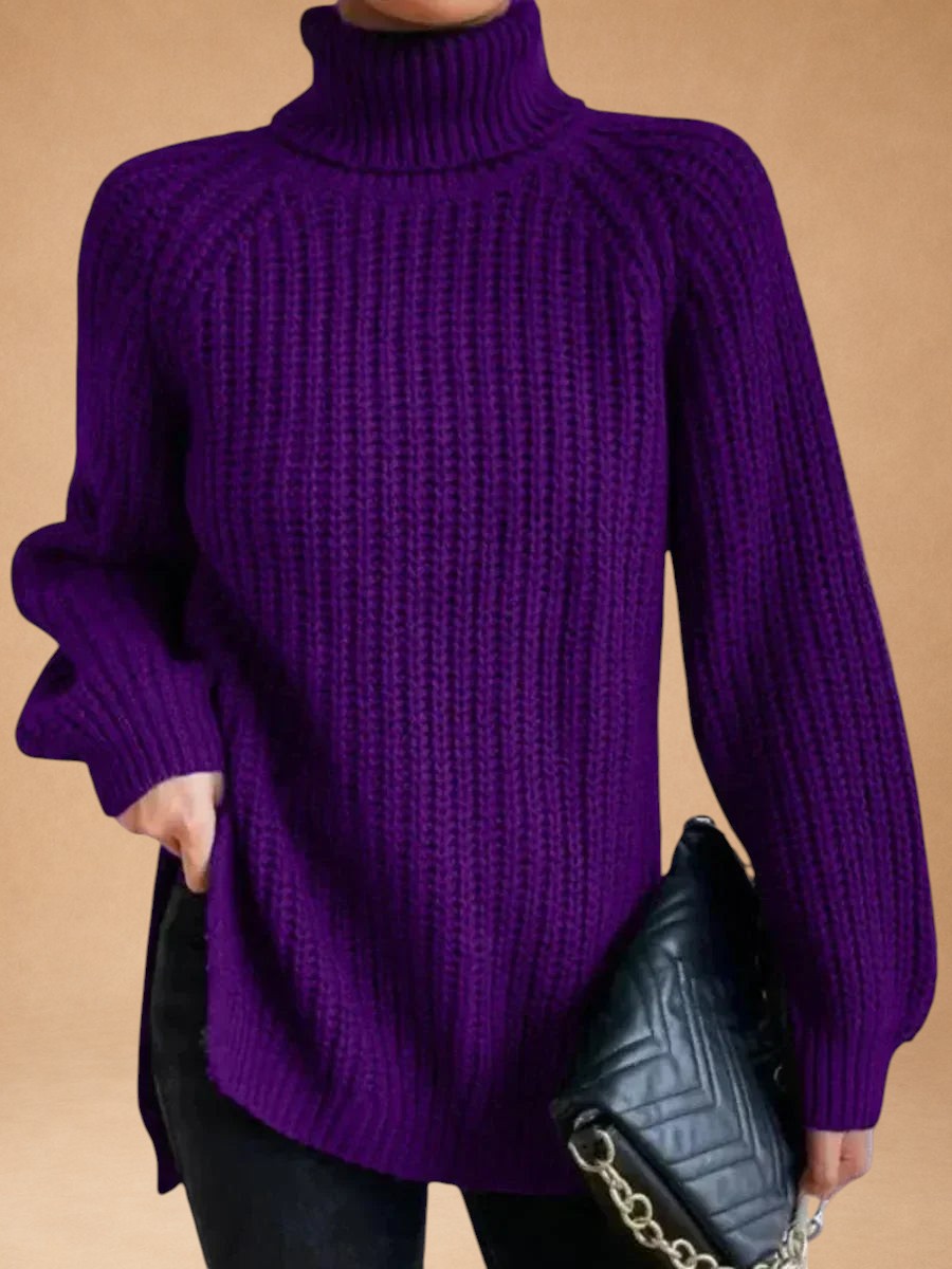 Maria – Varm og rummelig sweater med krave