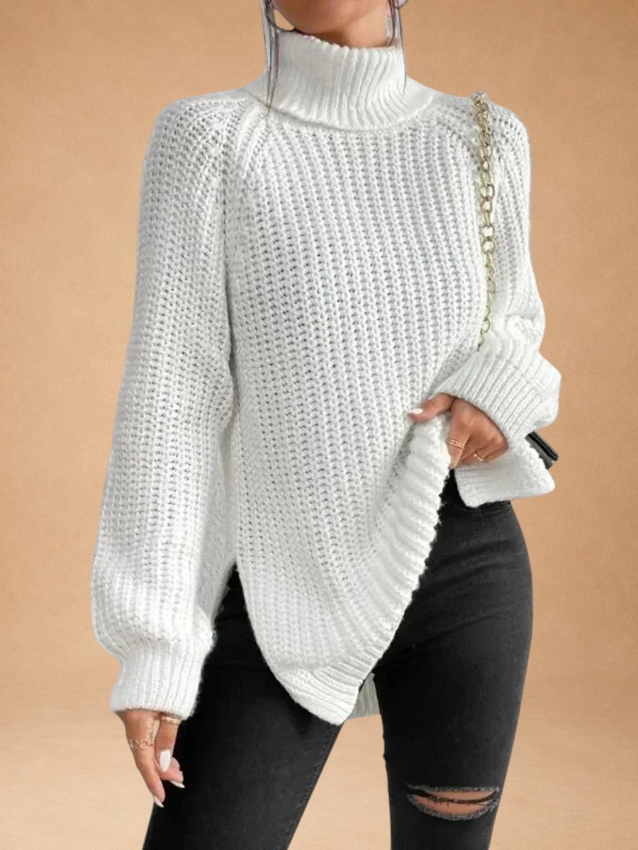 Maria – Varm og rummelig sweater med krave