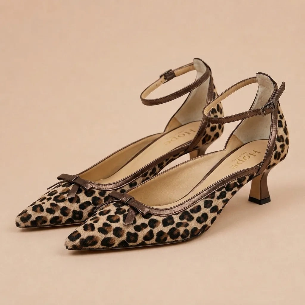 Rhea - Tacones con estampado de leopardo