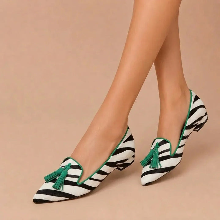 Riane™ | Mocasines de cebra verdes