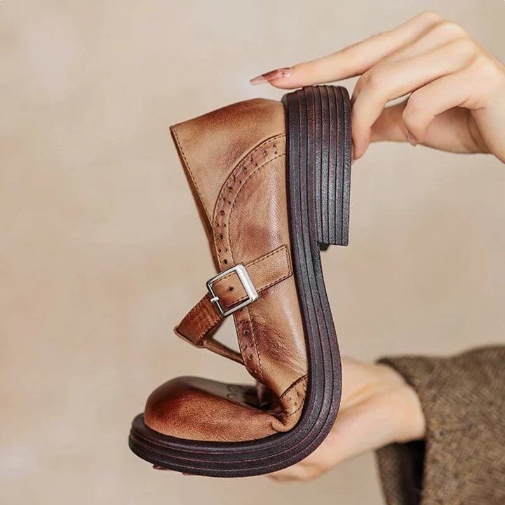 Alexia - Zapato de mujer tipo Mary Jane de piel con correa