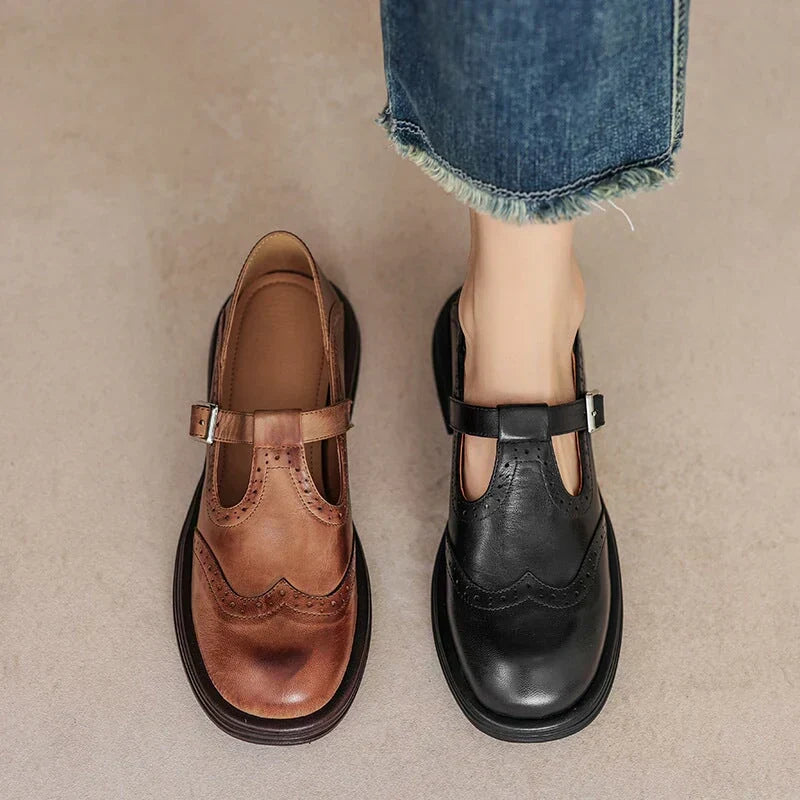 Alexia - Zapato de mujer tipo Mary Jane de piel con correa