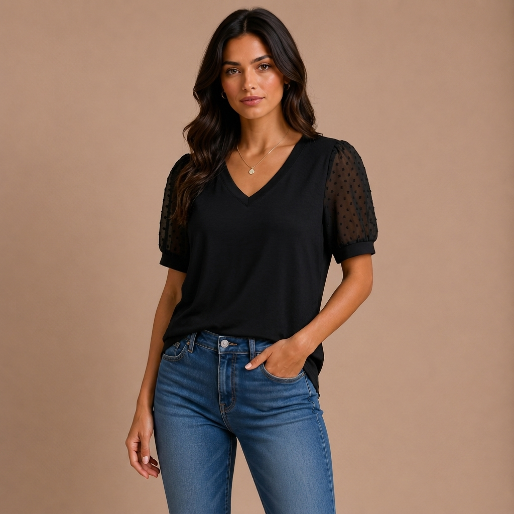 Lara | Elegante top con escote en V