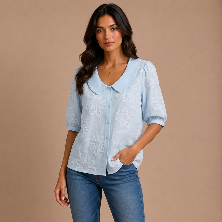 Marina - Blusa floral ligera, elegancia natural