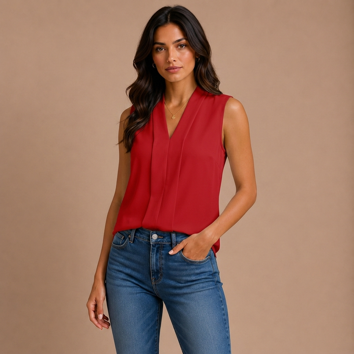 Elegant bluse uden ærmer
