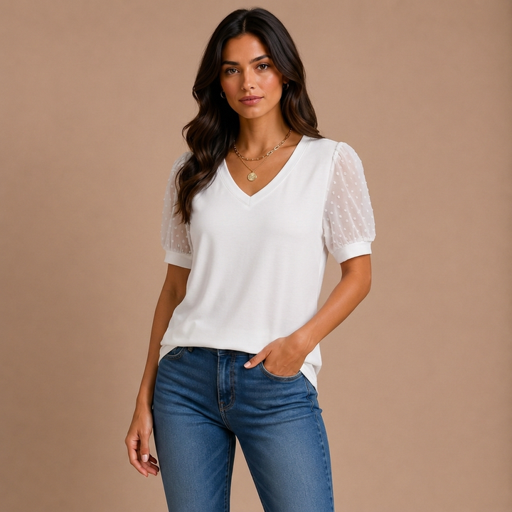 Lara | Elegante top con escote en V