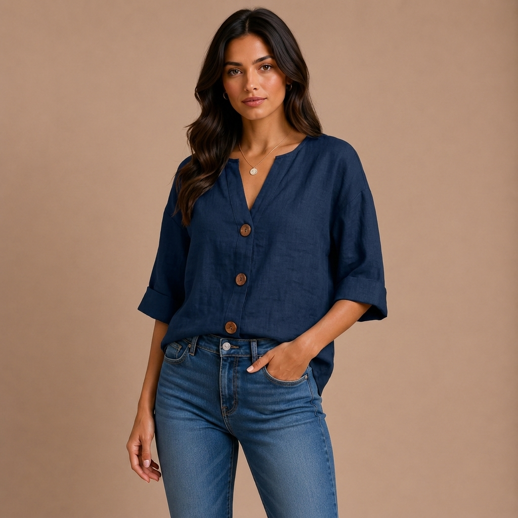 Casual bluse med struktur