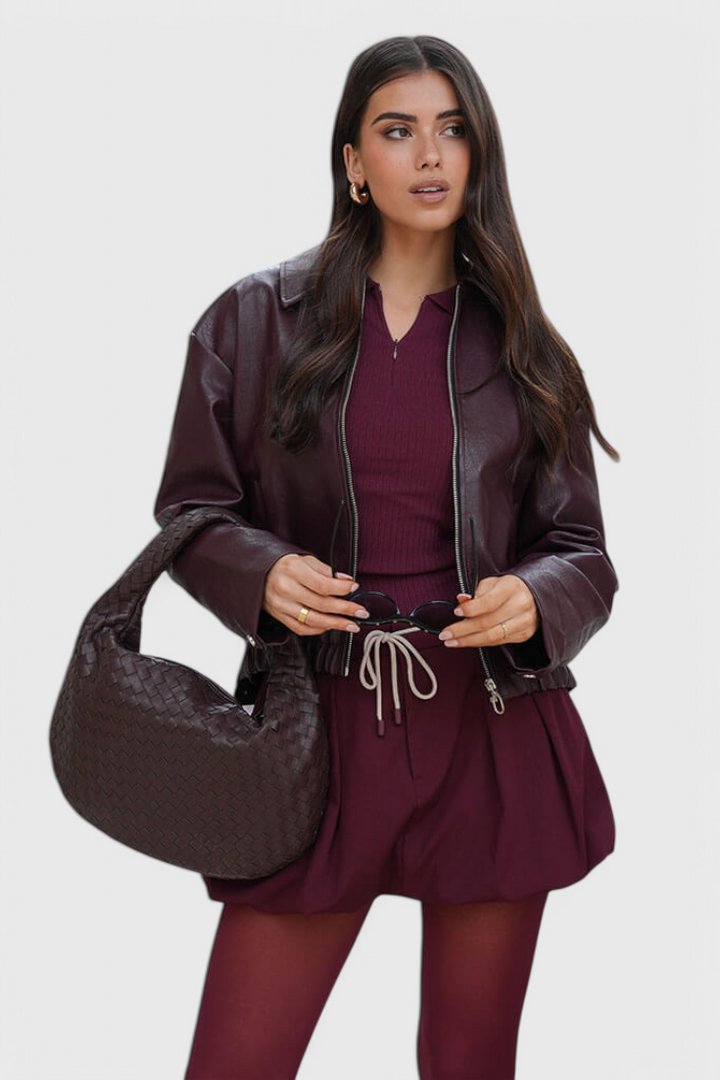 Bolso de Hombro Mediano de Tela Sage